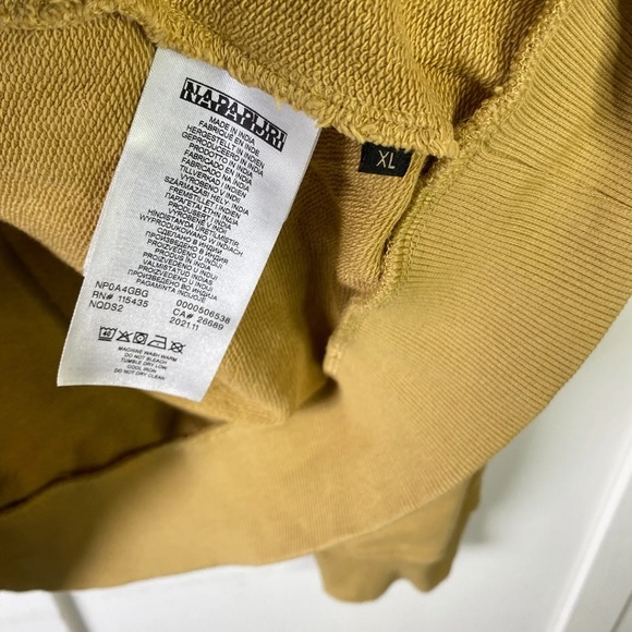 Napapijri Burgee Hoodie Front Pocket Yellow XL - Picture 4 of 9